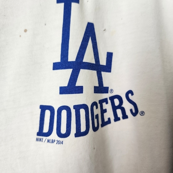 LA DODGERS x NIKE  x DODGERS STADIUM thrashed graphic ringer tee size XL - Picture 6 of 9